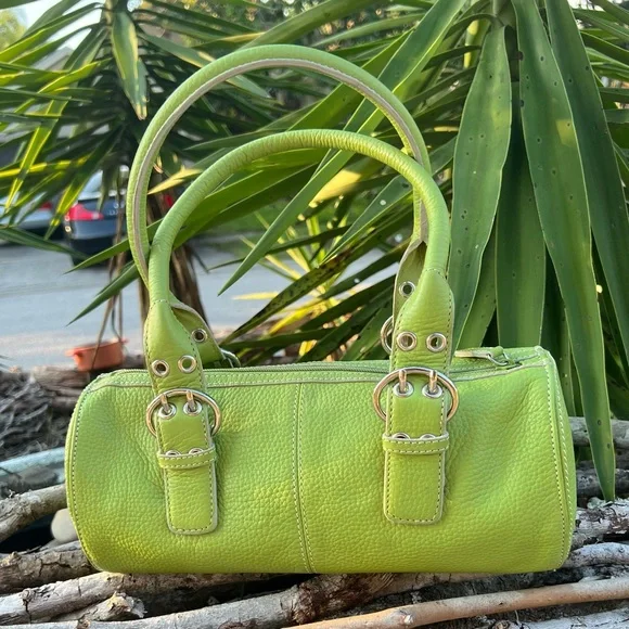 Bandolino Lime Green Leather Satchel Bag - Picture 3 of 14